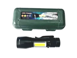 Фонарь в руку 5139 (T-6, Аккум.-встроенный, кейс, micro-USB, фокус, крепление) + боковой диод