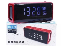 Портативная колонка T&G 174 (Bluetooth, USB) (ж) часы, термометр
