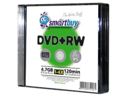 Диск DVD+RW SMART BUY 4,7 GB 4x Slim /5