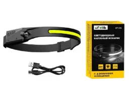 Фонарь на голову лента 116 (Аккум.-встроенный, Micro-USB, датчик движения) + диод
