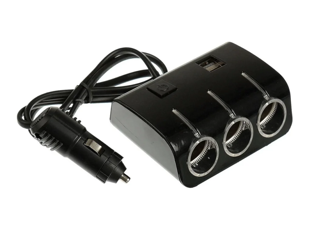 Авто разветвитель 3*12v. + 2USB 1506