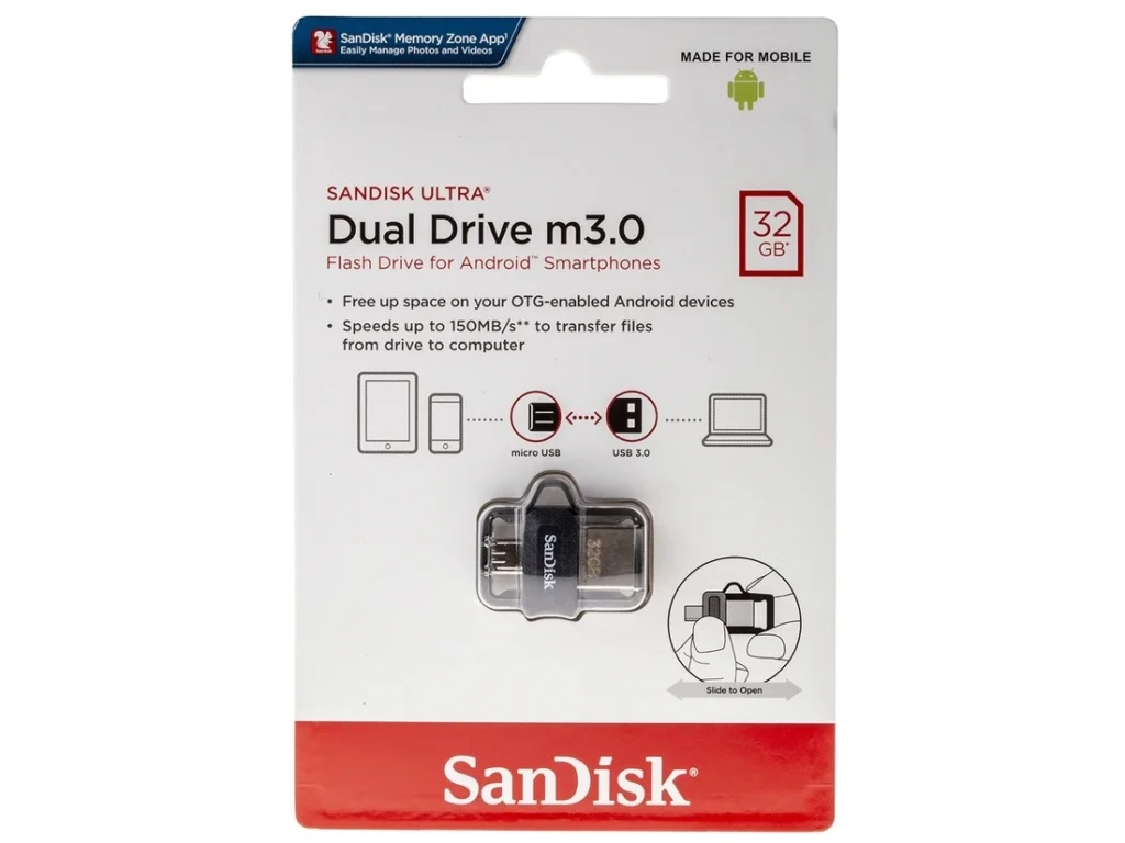 USB 3.0 32GB SanDisk Ultra Android Dual Drive OTG чёрный