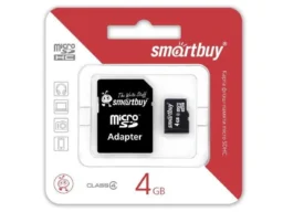 MicroSD 4GB Smart Buy Class 4 + SD адаптер