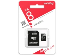 MicroSD 8GB Smart Buy Class 4 + SD адаптер