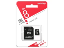 MicroSD 8GB Smart Buy Class 10 + SD адаптер