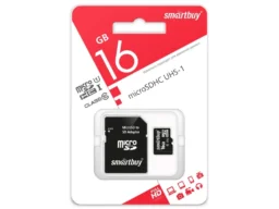MicroSD 16GB Smart Buy Class 10 UHS-I + SD адаптер