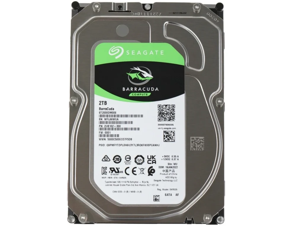 Внутренний HDD Seagate 2TB BarraCuda, SATA-III, 7200 RPM, 256 Mb, 3.5''