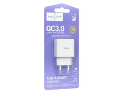Блок питания сетевой 1 USB HOCO C140A Smart, PD18Вт, QC3.0, цвет: белый (1/36/216)
