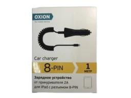 Автомобильный адаптер OXION OX-AC102BK, 8 pin, 2А, черный, 1 м, витой кабель
