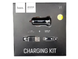 АЗУ 2 USB HOCO, Z1, 2100mA, пластик, кабель микро USB, цвет: чёрный (1/96)