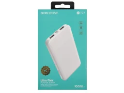 Акк.внешн. Borofone BT27, Sea, 10000mAh, пластик, 2 USB выхода, рифленный, 2.0A, цвет: белый