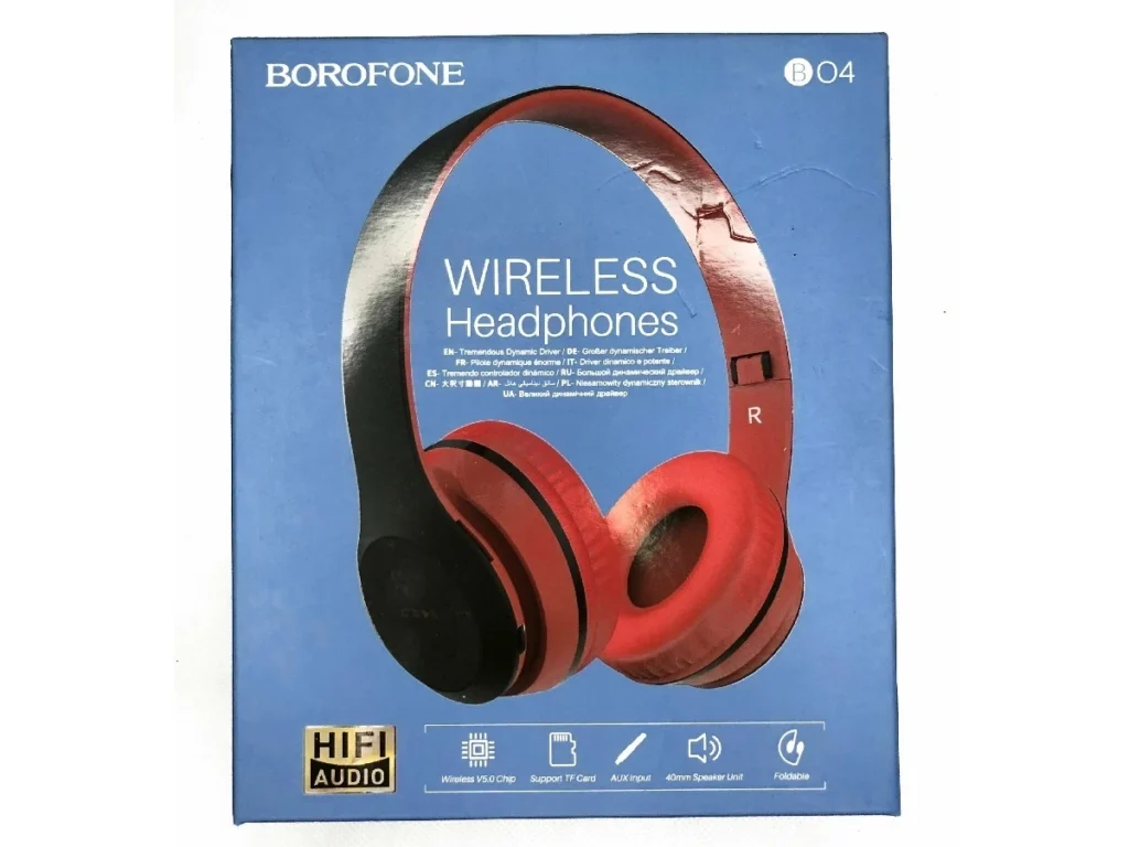 Наушники полноразмерные Borofone BO4, Charming rhyme, беспроводные, bluetooth, цвет: красный(1/12/36