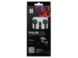 Гарнитура DEFENDER Pulse-420, синяя, вакуумная, регулят. громк., шнур 1.2 м. (1/100)