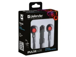 Гарнитура DEFENDER Pulse-428, чёрная, вакуумная., шнур 1.2 м. (1/160)