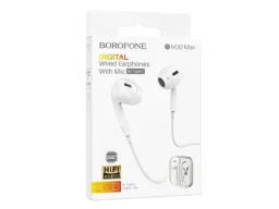 Наушники внутриканальные Borofone BM30, Max, микрофон, кнопка ответа, кабель Type-C, 1.2м, белый
