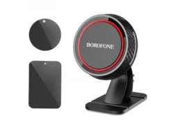 Держатель Borofone BH13, Journey, для смартфона, пластик, силикон, шарнир, магнит, чёрный с красным