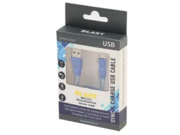Кабель BLAST BMC-512, USB 2.0 - 8 pin Lightning, для iPhone/iPad/iPod, голубой, плоский, подсветка,