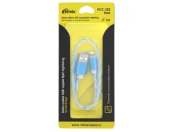 Кабель RITMIX RCC-322, синий, USB - Apple 8pin lightning, 1 м. (1/100)