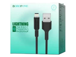 Кабель USB - 8 pin Borofone BX1 EZSync, 1.0м, круглый, 2.0A, силикон, цвет: чёрный (1/50/200)