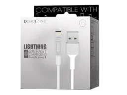 Кабель USB - 8 pin Borofone BX1 EZSync, 1.0м, круглый, 2.0A, силикон, цвет: белый (1/50/200)