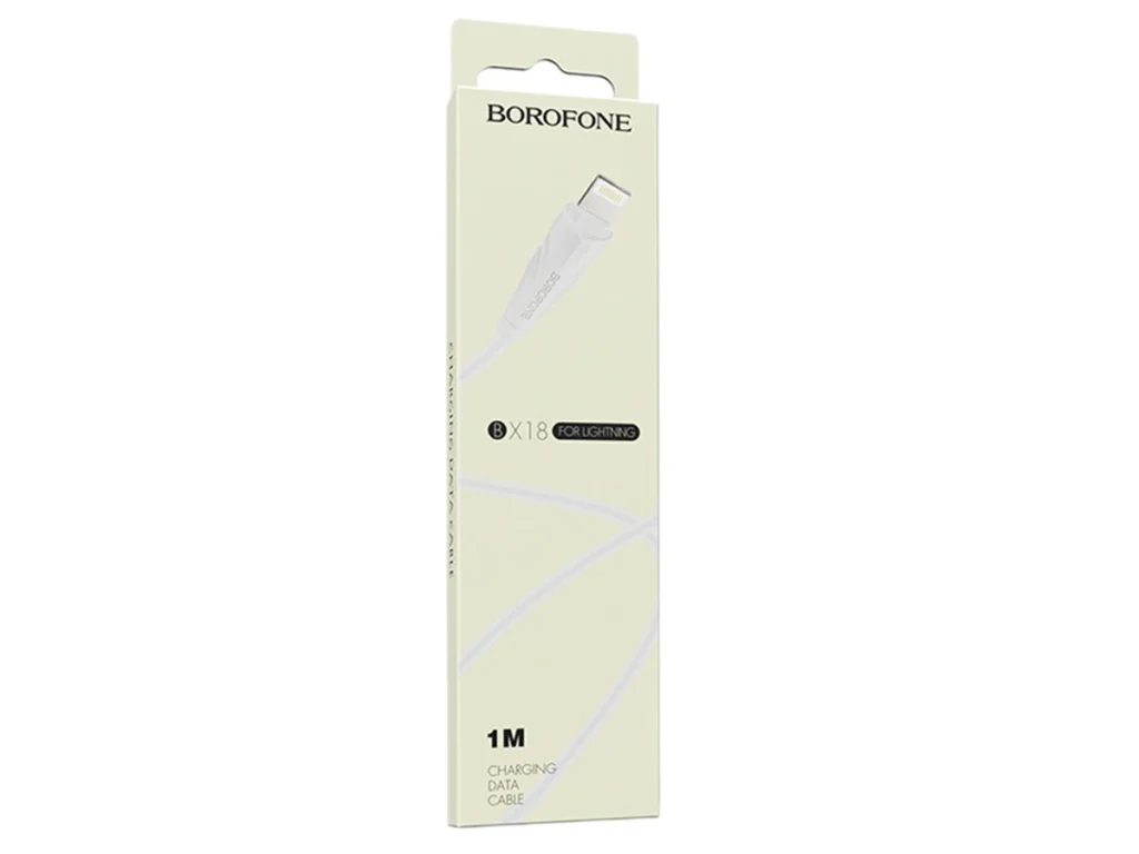 Кабель USB - 8 pin Borofone BX18 Optimal, 1.0м, круглый, 2.4A, силикон, цвет: белый (1/648)