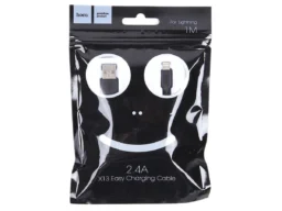 Кабель USB - 8 pin HOCO X13 Easy, 1.0м, круглый, 2.4A, силикон, цвет: чёрный(1/36/360)