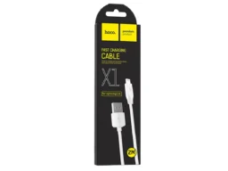 Кабель USB - 8 pin HOCO X1 Rapid series, 2.0м, круглый, 2.1A, силикон, цвет: белый(1/30/300)