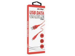 Кабель SMARTBUY USB - Type C, черный, в рез.оплет. Gear, мет. након, 1м,