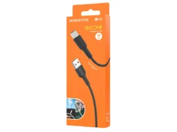Кабель USB - Type-C Borofone BX30, 1.0м, круглый, 3.0A, силикон, цвет: чёрный (1/360)