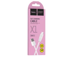 Кабель USB - Type-C HOCO X1 Rapid, 1.0м, круглый, 2.1A, силикон, цвет: белый (1/30/300)
