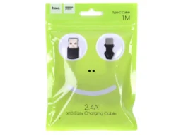 Кабель USB - Type-C HOCO X13 Easy, 1.0м, круглый, 2.4A, силикон, цвет: чёрный (1/36/360)