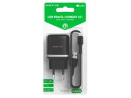 СЗУ 2 USB Borofone BA25A, Outstanding, 2100mA, пластик, кабель 8 pin, цвет: чёрный (1/60/240)