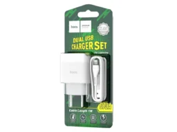 СЗУ 2 USB HOCO C73A, Glorious, 2400mA, пластик, кабель Apple 8 pin, цвет: белый(1/30/180)