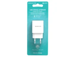 Блок питания сетевой 1 USB Borofone BA20A, Sharp, 2100mA, пластик, цвет: белый (1/65/260)