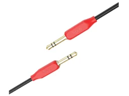 Кабель AUX, Jack 3,5mm(m) - Jack 3,5mm(m) HOCO UPA11, 1.0м, круглый, силикон, цвет: чёрный (1/30/300