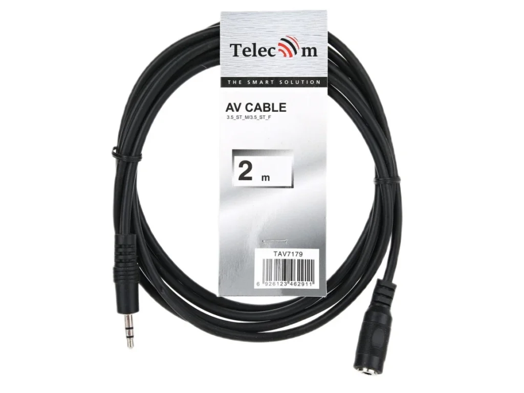 Кабель удлинительный TELECOM 3.5 Jack (M) / 3.5 Jack (F), стерео, аудио, 2 м. (1/250)