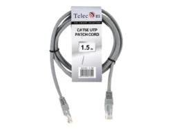 Патч-корд литой TELECOM UTP Кат. 5е, серый, 1.5 м. (1/200)