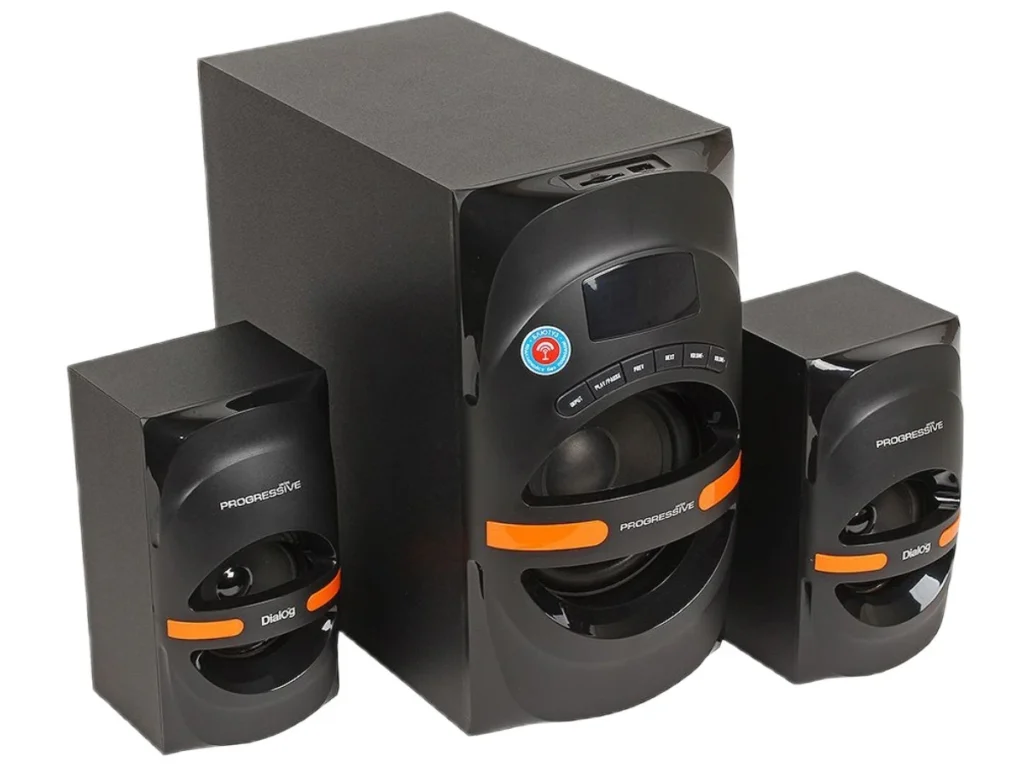 Колонки DIALOG Progressive AP-210B, черные, 2.1, 30W+2*15W, Bluetooth, USB+SD reader,пульт ДУ,FM