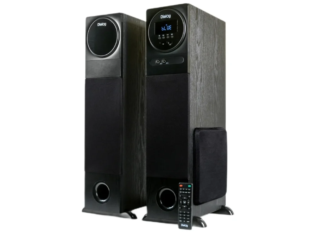 Колонки DIALOG Progressive AP-2300, черные, 2.0, 80W RMS, BT, FM, USB, SD, беспр.микрофон и пульт ДУ