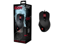 Мышь игровая проводная Smartbuy RUSH черная + коврик (SBM-730G-K) / 40