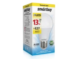 Лампа светодиодная SMARTBUY A60 13Вт 220V 3000K E27 (тёплый свет) (1/10/50)