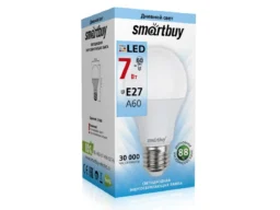 Лампа светодиодная SMARTBUY A60 7Вт 220V 4000K E27 (нейтральный свет) (1/10/50)