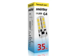 Лампа светодиодная SMARTBUY G4 3,5Вт 12V 3000K (капсульная, теплый свет)