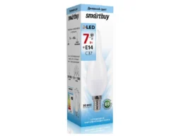 Лампа светодиодная SMARTBUY C37 7Вт 220V 4000K E14 (свеча на ветру, матовая, нейтральный свет) (1/10