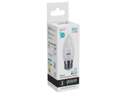 Лампа светодиодная GAUSS Elementary Candle 8W E27 4100K 1/10/100