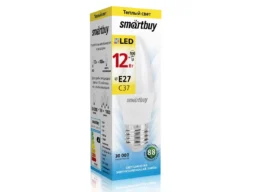 Лампа светодиодная SMARTBUY C37 12Вт 3000K E27 (теплый свет) (1/10/100)
