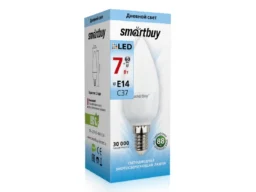 Лампа светодиодная SMARTBUY C37 7Вт 220V 4000K E14 (свеча, нейтральный свет) (1/10/50)