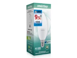Лампа светодиодная SMARTBUY C37 9,5Вт 6000K E14 (свеча, холодный дневной свет)