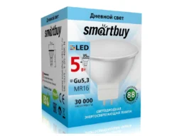 Лампа светодиодная SMARTBUY GU5.3 (MR16) 5Вт 220V 4000K (рефлекторная, нейтральный свет) (1/10/50)