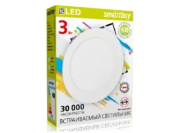 Светильник светодиодный SMARTBUY DL -3w/4000K/IP20 (SBL-DL-3-4K), круглый (нейтральный свет) (1/100)